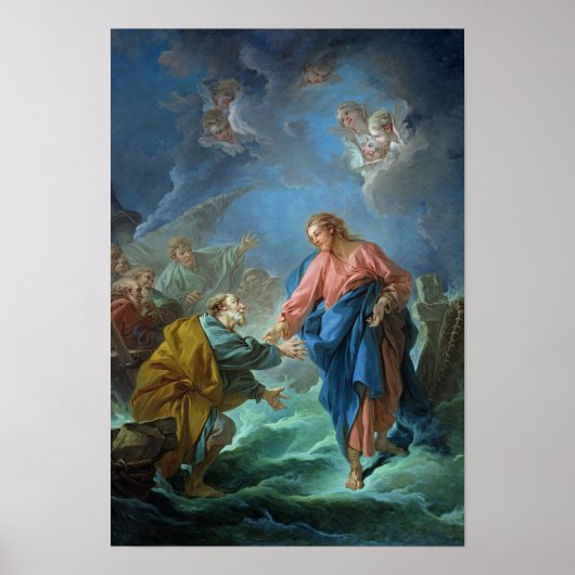 Poster St. Peter est invité à marcher sur l'eau, 1766 (Devant)