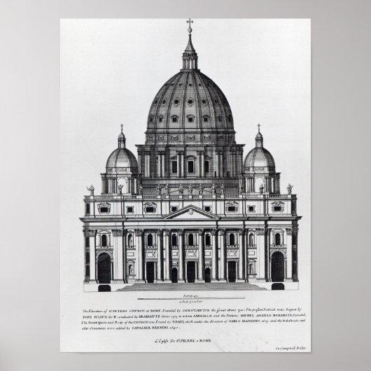Poster St. Peter's, Rome, gravée par C. Campbell (Devant)