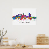 Poster St. Pétersbourg Florida Skyline (Cuisine)