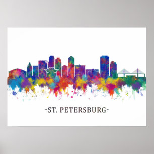 Poster St. Pétersbourg Florida Skyline