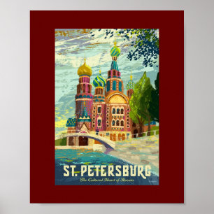 Poster St Pétersbourg Russie Vintage