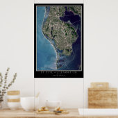 Poster St Petersburg - Clearwater Florida Carte satellite (Cuisine)