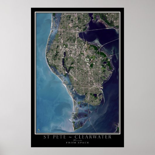 Poster St Petersburg - Clearwater Florida Carte satellite (Devant)