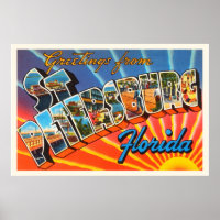 St Petersburg Floride FL Vintage voyage Souvenir
