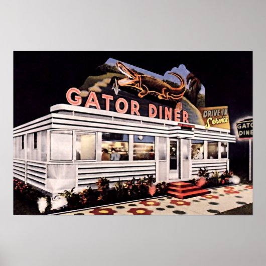 Poster St. Petersburg, Floride Gator Diner Restaurant (Devant)