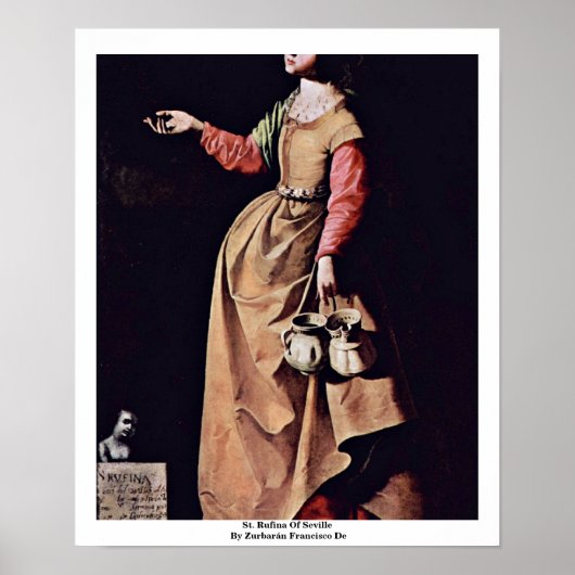 Poster St Rufina De Séville Par Zurbarán Francisco De (Devant)