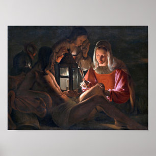 Poster St. Sebastian Embraced by Irene, La Tour