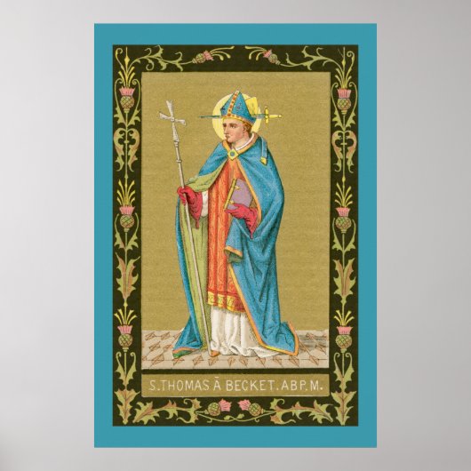 Poster St. Thomas Becket avec épée dans la mitre (P 005) (Devant)