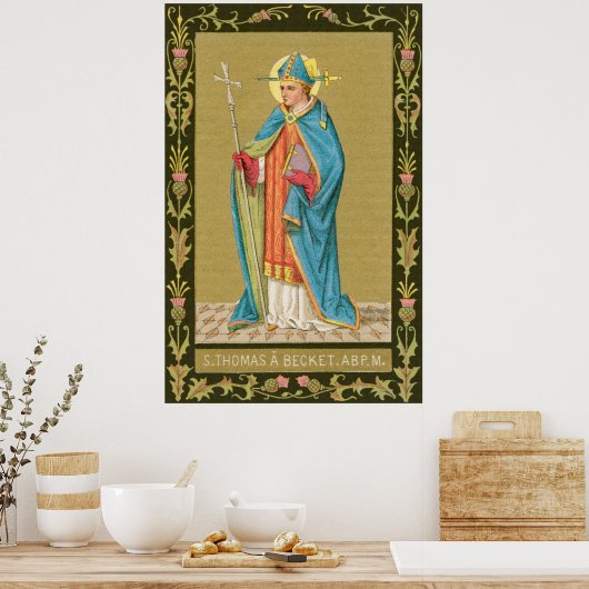 Poster St. Thomas Becket avec épée en mitre (P 005) (Cuisine)