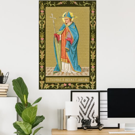Poster St. Thomas Becket avec épée en mitre (P 005) (Bureau à domicile)