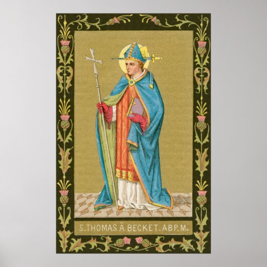 Poster St. Thomas Becket avec épée en mitre (P 005) (Devant)