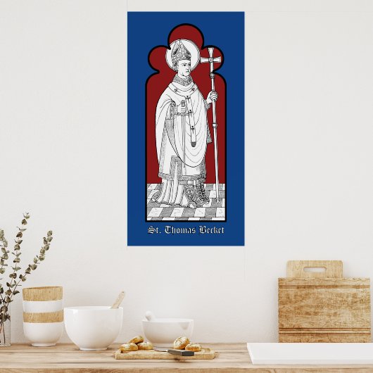 Poster St. Thomas Becket tenant une épée (M 033) (Cuisine)