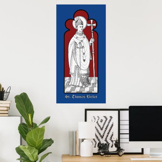 Poster St. Thomas Becket tenant une épée (M 033) (Bureau à domicile)