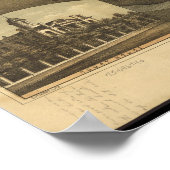 Poster St Thomas Ontario 1896 Carte panoramique antique (Coin)