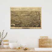 Poster St Thomas Ontario 1896 Carte panoramique antique (Cuisine)