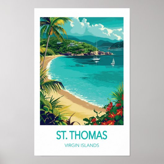 Poster St. Thomas Travel Poster, US Virgin Islands (Devant)
