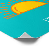 Poster St Tropez, Coucher du soleil, Art du voyage, Turqu (Coin)