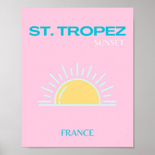 Poster St Tropez, France, Preppy, Rose