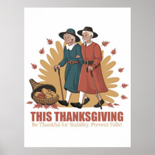 Poster Stabilité vintage de Thanksgiving - Soyez reconnai