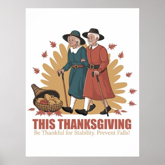 Poster Stabilité vintage de Thanksgiving - Soyez reconnai (Devant)