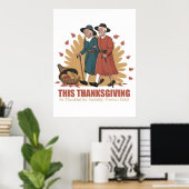 Poster Stabilité vintage de Thanksgiving - Soyez reconnai (Bureau à domicile)