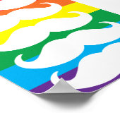 Poster Stache arc-en-ciel (Coin)