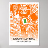 Poster Stade Bloomfield Road à Blackpool, Angleterre (Devant)