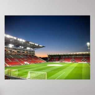 Poster Stade Bosuil - Royal Antwerp FC - Coucher de solei