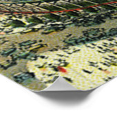 Poster Stade de baseball vintage, Vue aérienne (Coin)