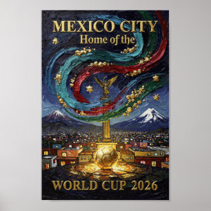 Poster Stade de la ville de Mexico Soccer Art 2026