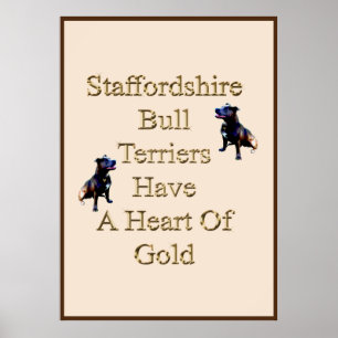 Poster Staffordshire Taureaux Ont Un Coeur D'Or,