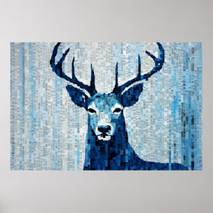 Poster Stag Deer Animal Art Décor Peinture Mosaïque