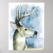 Poster Stag errant - Aquarelle (Devant)