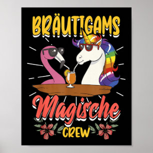 Poster Stag Party Groom Bride Bachelor Unicorn