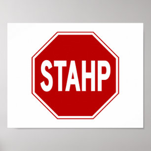 Poster STAHP ! Plaque
