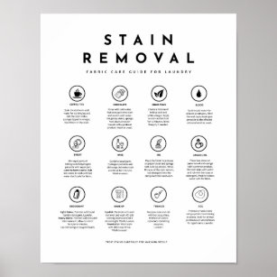 Poster Stain Remodage Lessivage Symboles Guide