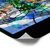 Poster Stained Gl Christmas Tree Winter Village Holiday A (Coin)