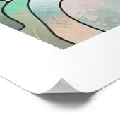 Poster Stained Glass Abstract Floral Design (Coin)