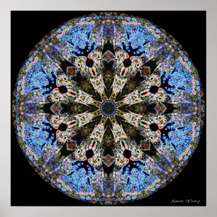 Poster Stained-Glass Cathedral Window Mandala