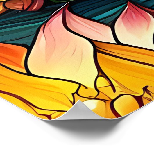 Poster Stained Glass Moonlight Flight Fairy  (Coin)