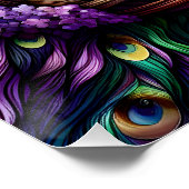 Poster Stained Glass Peacock Floral Wreath Art (Coin)