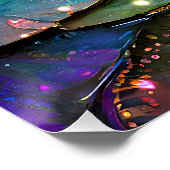 Poster Stained Glass Vibrant Lotus Flower (Coin)