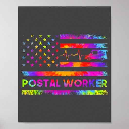 Poster Stal Worker Tie Dye Proud Mail Carrier Mail Lady P (Devant)