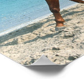 Poster Staline arabe châtaignier courir sur la plage (Coin)