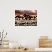 Poster Stallion des chevaux à la plage Photo Nature Wall  (Cuisine)