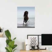 Poster Stallion En Course Sur La Plage | Atlantique Nord (Bureau à domicile)