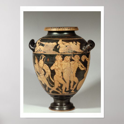 Poster Stamnos, Scène dionysiaque, Etrusque rouge figuré (Devant)
