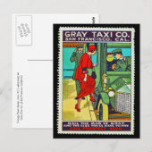 Poster Stamp Briefkaart Gray Taxi Co. SF (Voorkant / Achterkant)