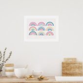Poster Stamped Rainbows Kids' Art Print - Teal (Cuisine)