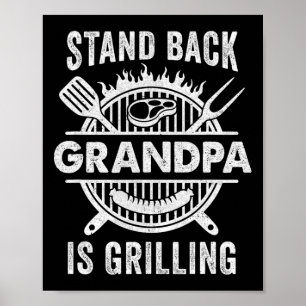 Poster Stand Ck Grandpa Grilling Funny Bbq Fête des pères